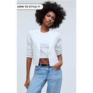 Madewell White Cropped Blazer